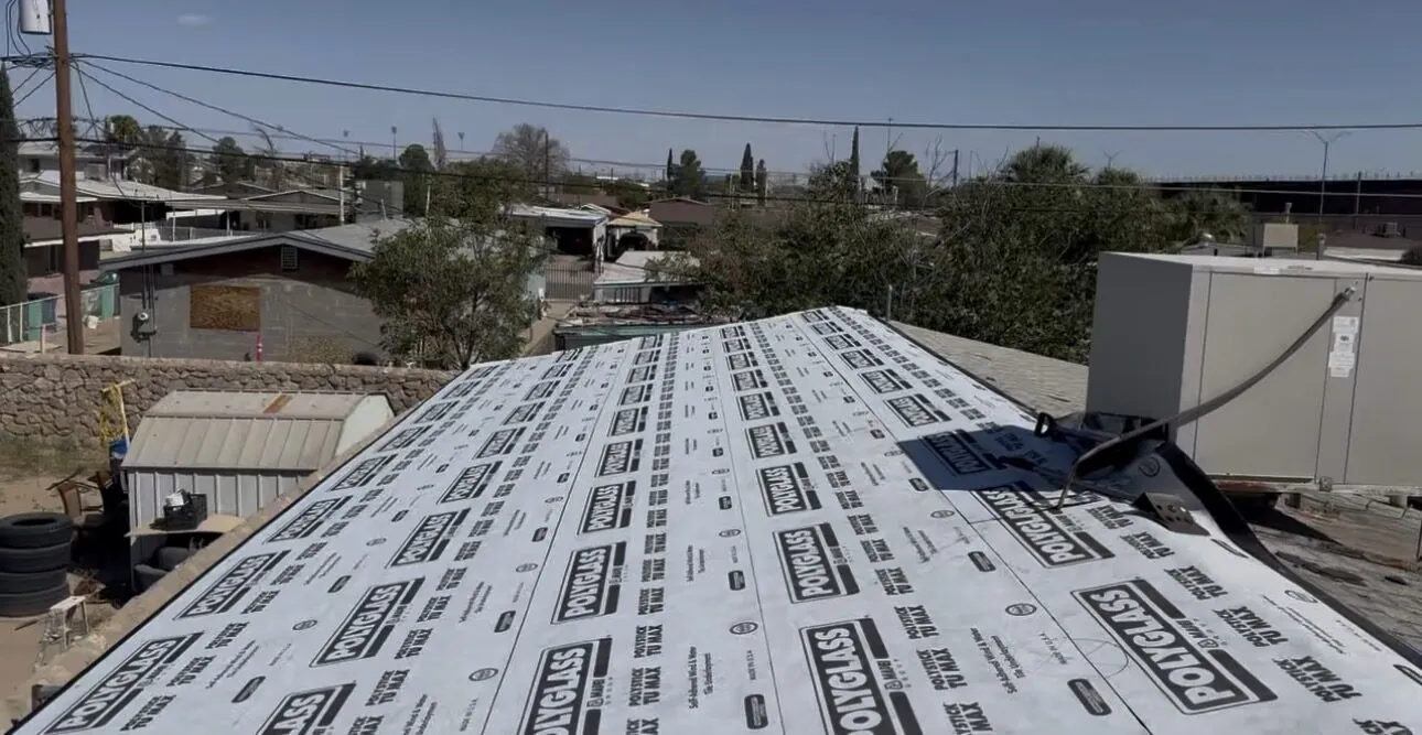 Self-sealing waterproof membrane covering the whole deck before any metal went on