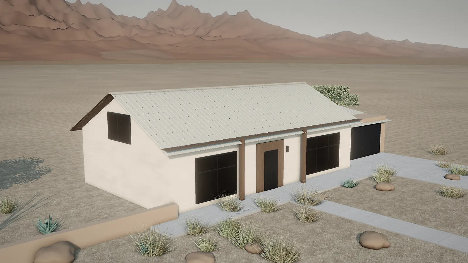Illustration of a home with an R-panel roof in the selected color